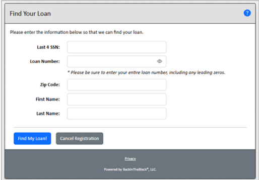 Loan Solution Center login page